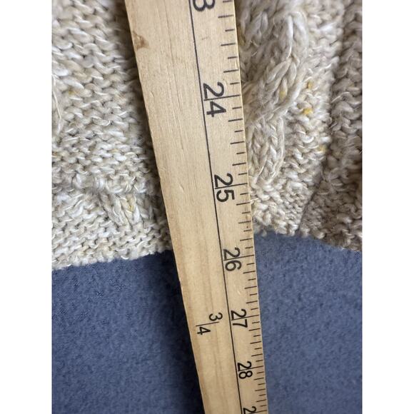 Woolrich Sweater Womens S Ivory Beige Cable Knit Made USA Wool Blend Turtleneck - Picture 6 of 7